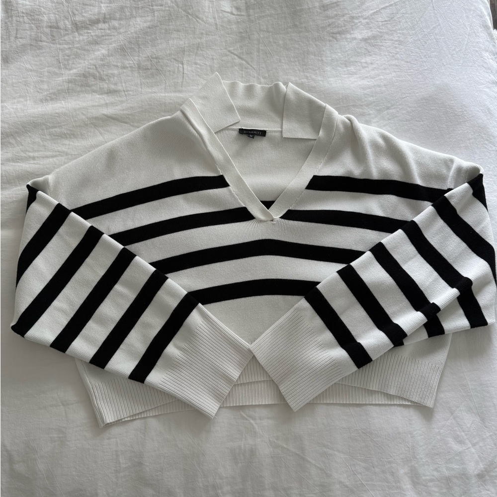 Striped Black and White Women's Sweater